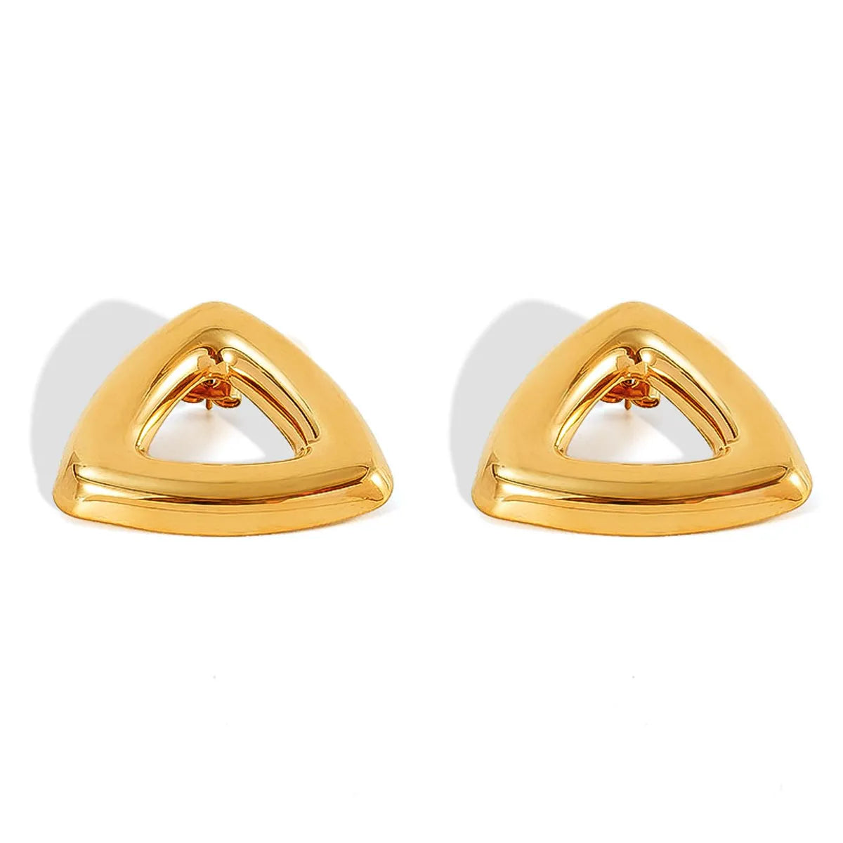 1 Pair Casual Simple Style Classic Style Geometric Scallop Heart Shape 304 Stainless Steel 18K Gold Plated Ear Studs