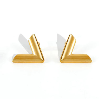 1 Pair Casual Simple Style Classic Style Geometric Scallop Heart Shape 304 Stainless Steel 18K Gold Plated Ear Studs