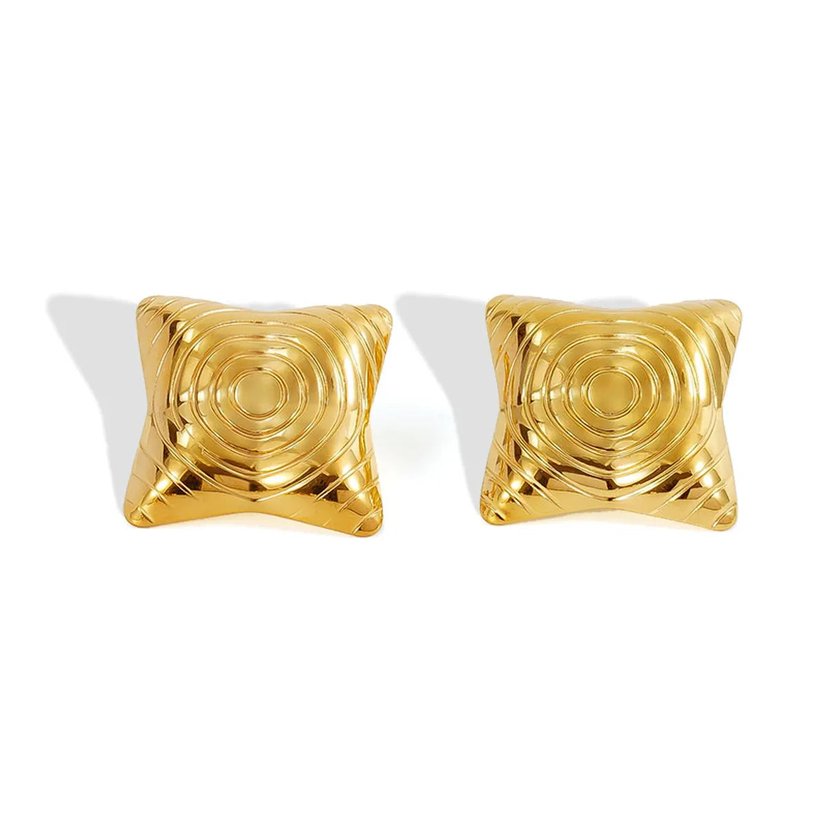 1 Pair Casual Simple Style Classic Style Geometric Scallop Heart Shape 304 Stainless Steel 18K Gold Plated Ear Studs