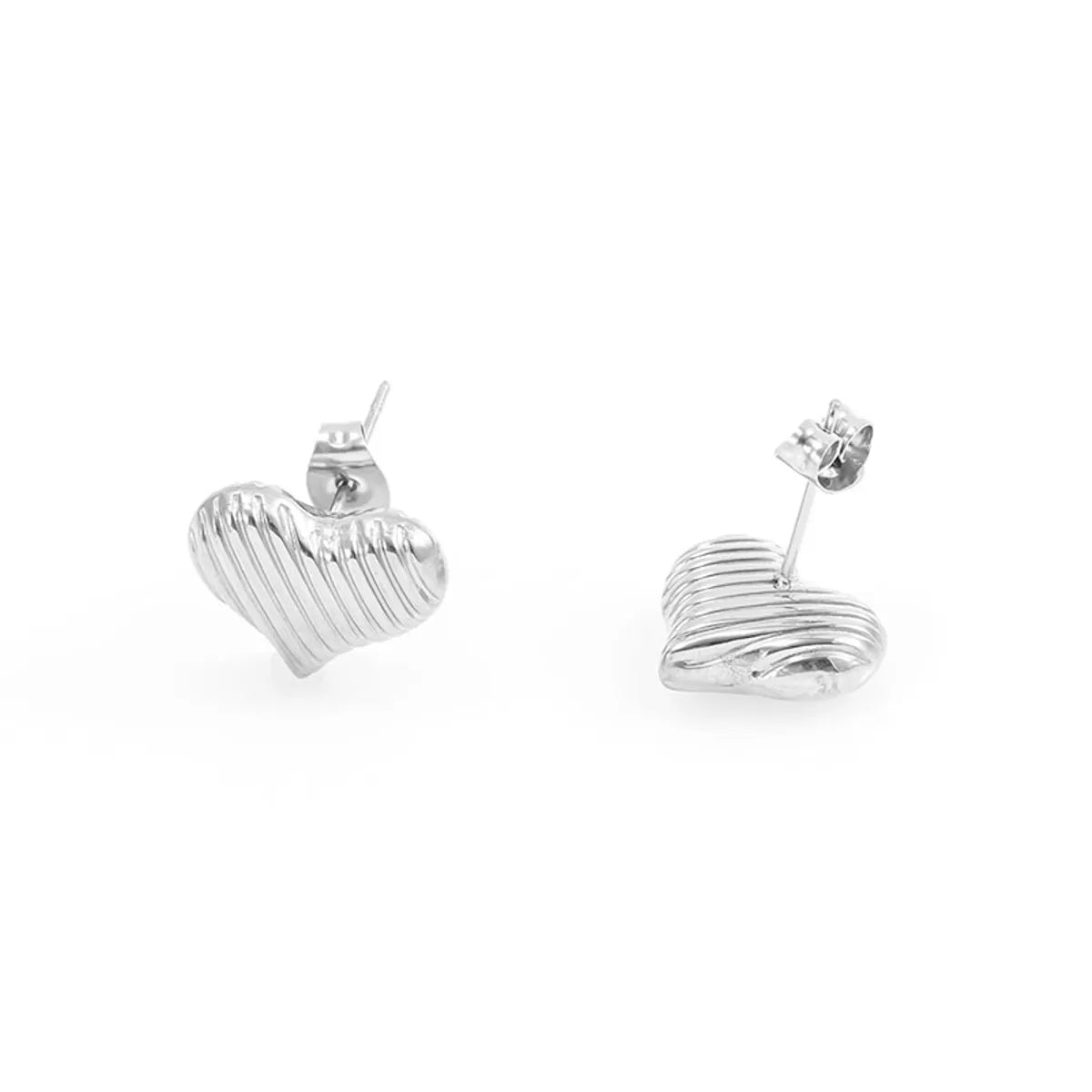 1 Pair Casual Simple Style Classic Style Geometric Scallop Heart Shape 304 Stainless Steel 18K Gold Plated Ear Studs