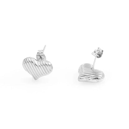 1 Pair Casual Simple Style Classic Style Geometric Scallop Heart Shape 304 Stainless Steel 18K Gold Plated Ear Studs