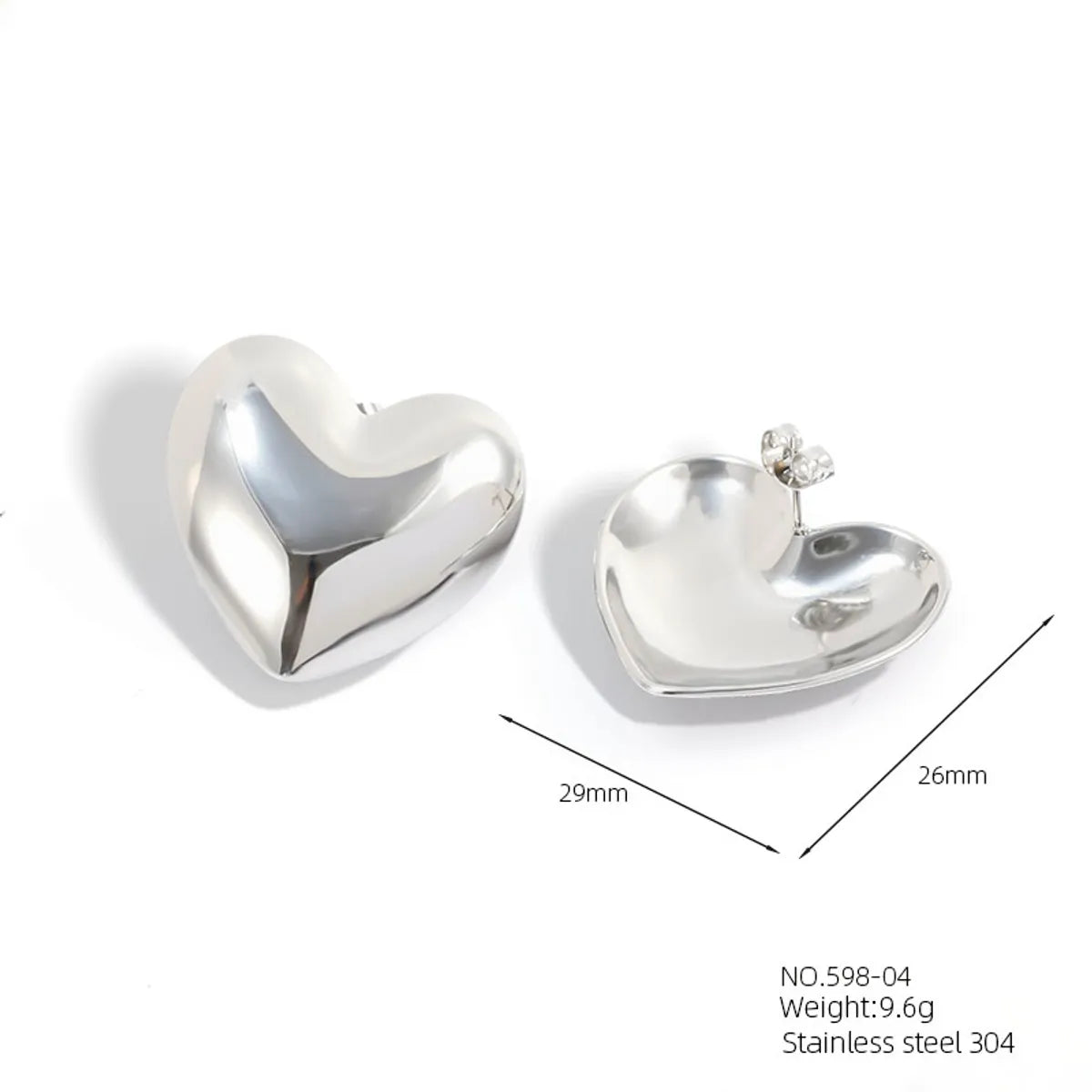 1 Pair Casual Simple Style Classic Style Geometric Scallop Heart Shape 304 Stainless Steel 18K Gold Plated Ear Studs