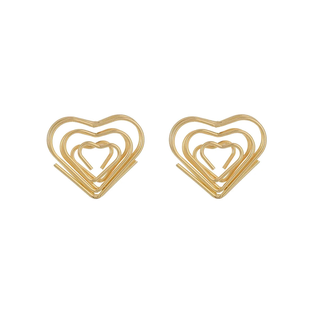 1 Pair Casual Simple Style Classic Style Heart Shape Plating Iron 16K Gold Plated Ear Studs