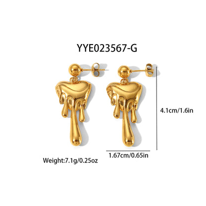 1 Pair Casual Simple Style Classic Style Irregular Human Polishing Plating 201 Stainless Steel 304 Stainless Steel 18K Gold Plated Drop Earrings