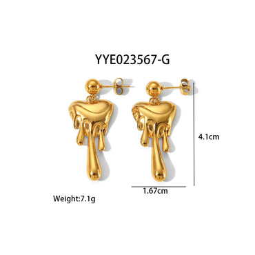 1 Pair Casual Simple Style Classic Style Irregular Human Polishing Plating 201 Stainless Steel 304 Stainless Steel 18K Gold Plated Drop Earrings