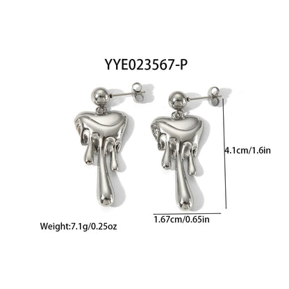 1 Pair Casual Simple Style Classic Style Irregular Human Polishing Plating 201 Stainless Steel 304 Stainless Steel 18K Gold Plated Drop Earrings