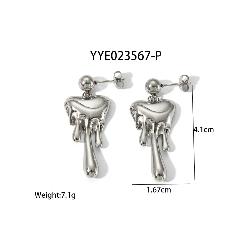 1 Pair Casual Simple Style Classic Style Irregular Human Polishing Plating 201 Stainless Steel 304 Stainless Steel 18K Gold Plated Drop Earrings