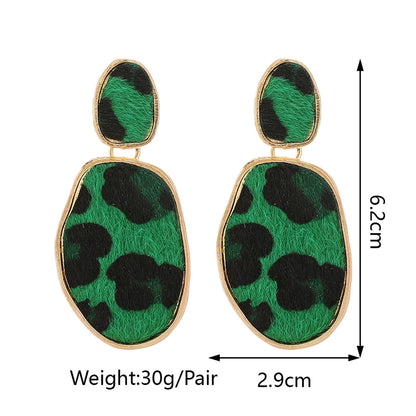 1 Pair Casual Simple Style Classic Style Leopard 304 Stainless Steel Drop Earrings