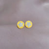 1 Pair Casual Simple Style Classic Style Pentagram Round Inlay Titanium Steel Artificial Diamond Ear Studs