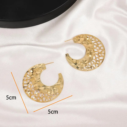 1 Pair Casual Simple Style Classic Style Round Hollow Out Alloy Drop Earrings Ear Studs