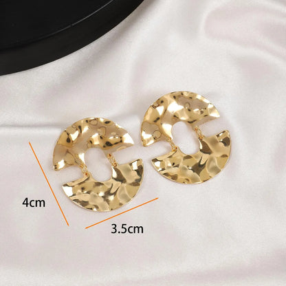 1 Pair Casual Simple Style Classic Style Round Hollow Out Alloy Drop Earrings Ear Studs