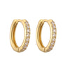 1 Pair Casual Simple Style Classic Style Round Plating Inlay Copper Zircon 18k Gold Plated Hoop Earrings