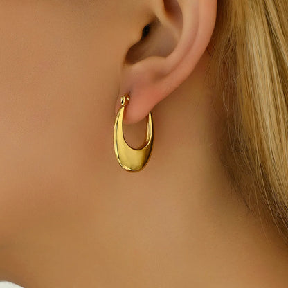 1 Pair Casual Simple Style Classic Style Round Stainless Steel Earrings