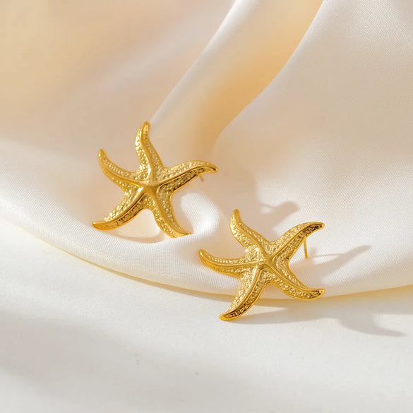 1 Pair Casual Simple Style Classic Style Starfish 304 Stainless Steel Ear Studs