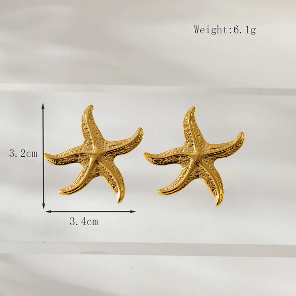 1 Pair Casual Simple Style Classic Style Starfish 304 Stainless Steel Ear Studs