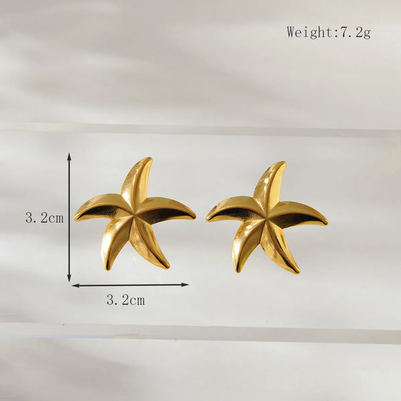 1 Pair Casual Simple Style Classic Style Starfish 304 Stainless Steel Ear Studs