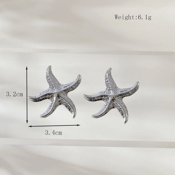 1 Pair Casual Simple Style Classic Style Starfish 304 Stainless Steel Ear Studs