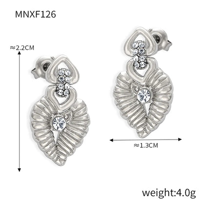 1 Pair Casual Simple Style Commute Flower Plating Inlay Titanium Steel Rhinestones 18K Gold Plated Ear Studs