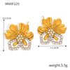 1 Pair Casual Simple Style Commute Flower Plating Inlay Titanium Steel Rhinestones 18K Gold Plated Ear Studs