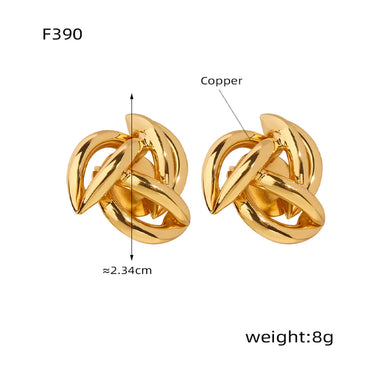 1 Pair Casual Simple Style Commute Solid Color Plating Hollow Out Copper 18k Gold Plated Ear Studs