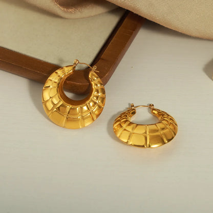 1 Pair Casual Simple Style Commute Solid Color Plating Titanium Steel 18k Gold Plated Earrings