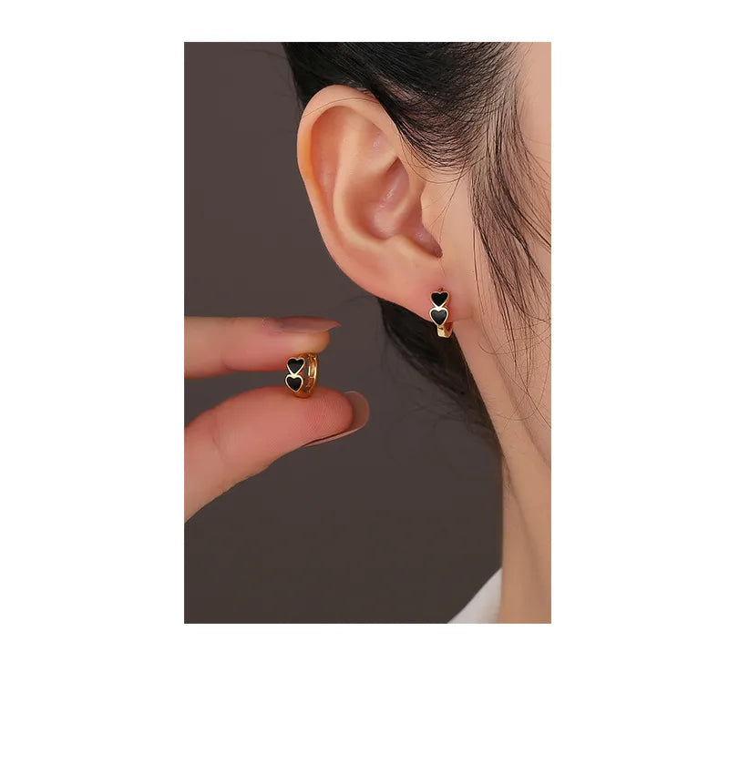 1 Pair Casual Simple Style Fish Tail Inlay Sterling Silver Zircon 14K Gold Plated Ear Studs