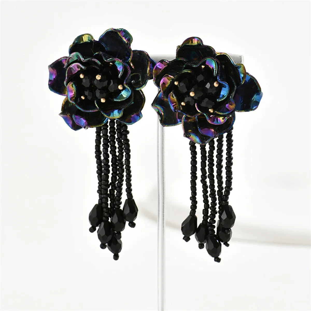 1 Pair Casual Simple Style Flower Alloy Glass Drop Earrings Ear Studs