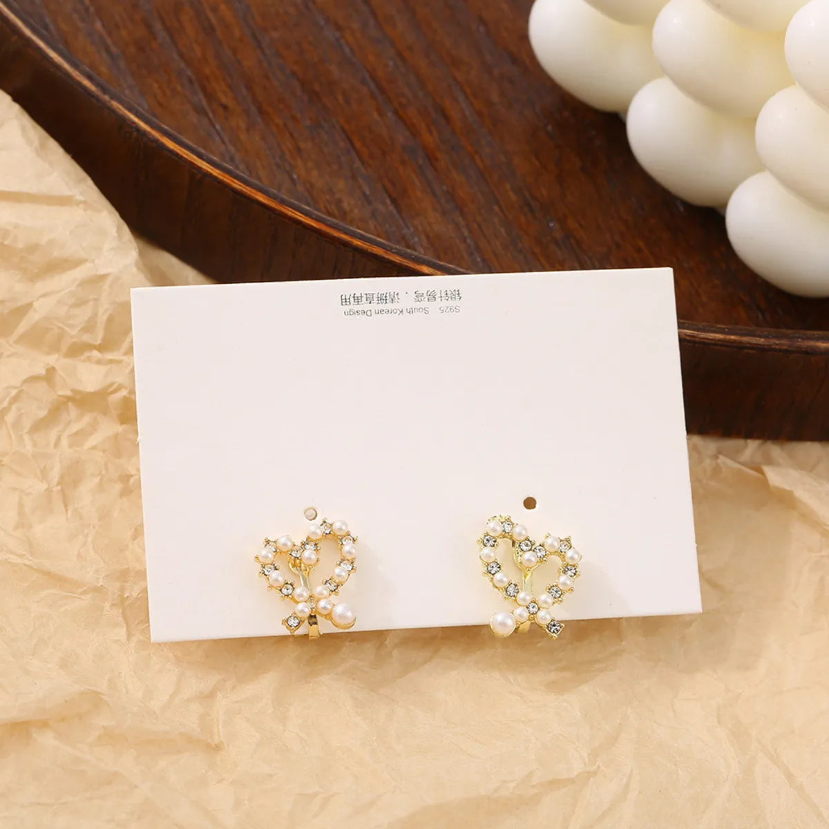 1 Pair Casual Simple Style Flower Bow Knot Inlay Alloy Rhinestones Earrings