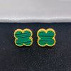 1 Pair Casual Simple Style Four Leaf Clover Plating Inlay Copper Shell Zircon Drop Earrings