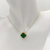 1 Pair Casual Simple Style Four Leaf Clover Plating Inlay Copper Shell Zircon Drop Earrings