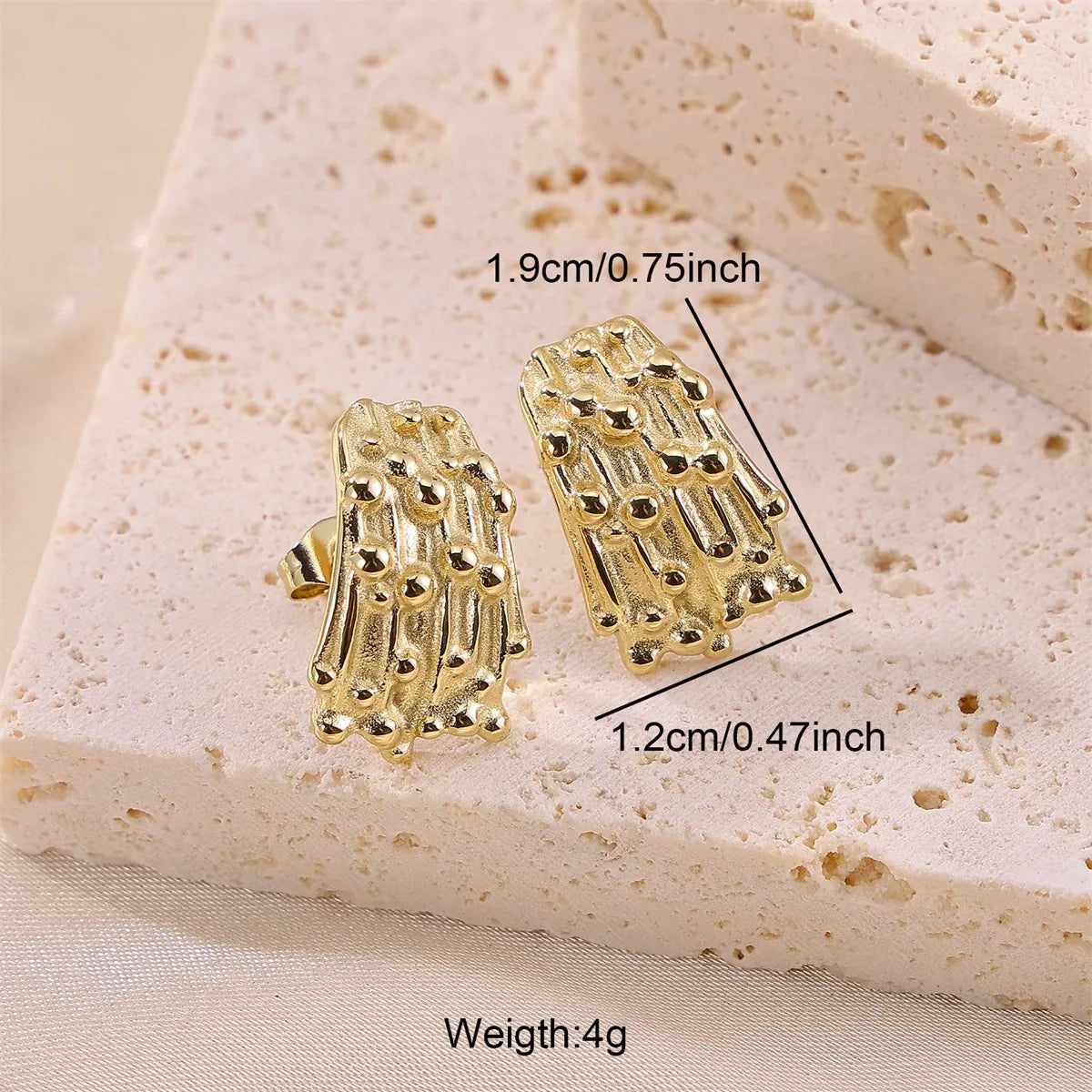 1 Pair Casual Simple Style Geometric 304 Stainless Steel 18K Gold Plated Ear Studs