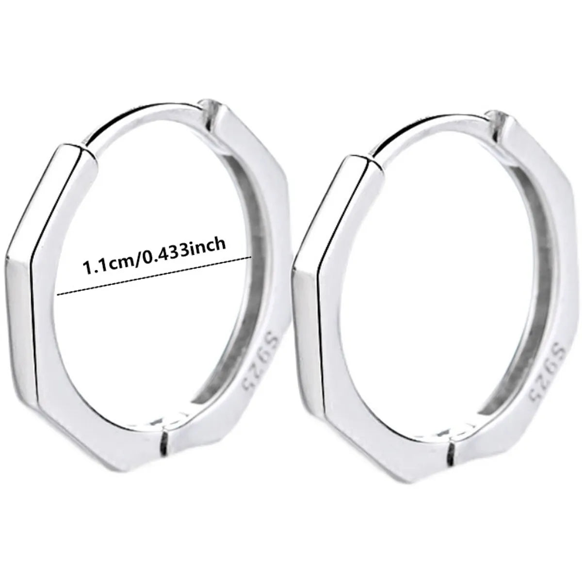 1 Pair Casual Simple Style Geometric Copper White Gold Plated Hoop Earrings