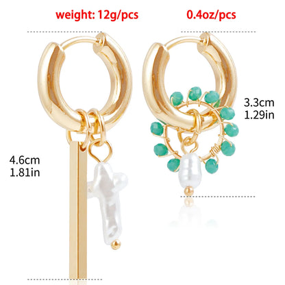 1 Pair Casual Simple Style Geometric Cross Plating Alloy Earrings