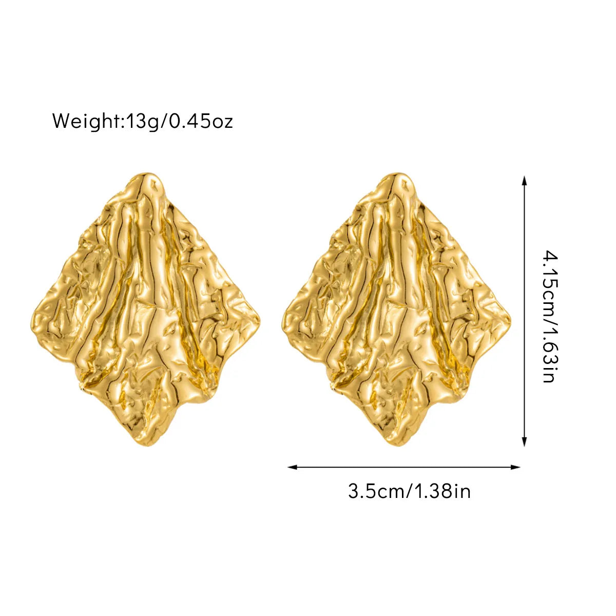 1 Pair Casual Simple Style Geometric Heart Shape Titanium Steel 18K Gold Plated Ear Studs