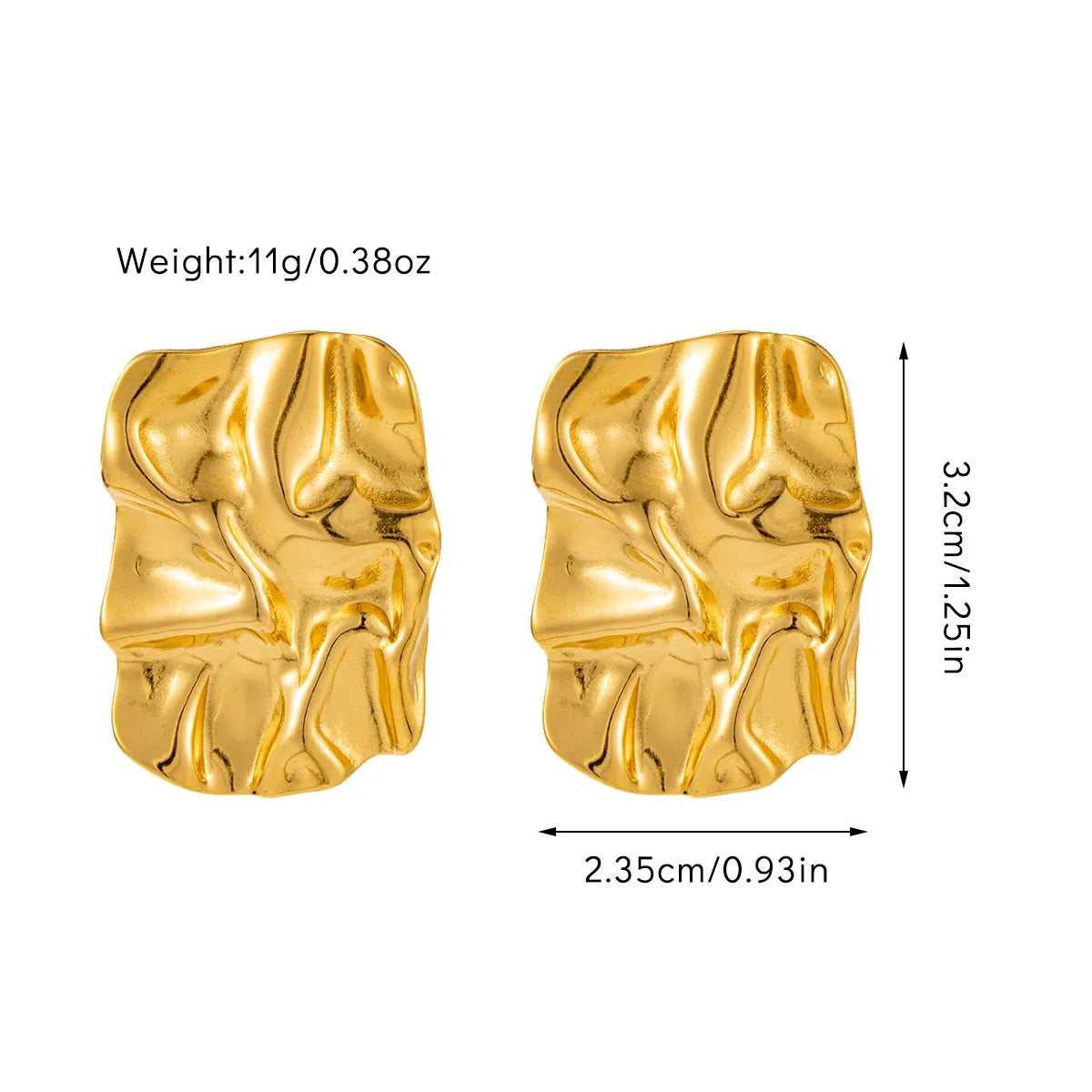 1 Pair Casual Simple Style Geometric Heart Shape Titanium Steel 18K Gold Plated Ear Studs