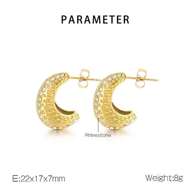 1 Pair Casual Simple Style Geometric Inlay 304 Stainless Steel Zircon 18K Gold Plated Ear Studs