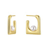 1 Pair Casual Simple Style Geometric Inlay Brass Pearl 18K Gold Plated Drop Earrings Ear Studs