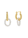 1 Pair Casual Simple Style Geometric Inlay Brass Pearl 18K Gold Plated Drop Earrings Ear Studs