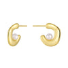 1 Pair Casual Simple Style Geometric Inlay Brass Pearl 18K Gold Plated Drop Earrings Ear Studs