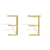 1 Pair Casual Simple Style Geometric Inlay Brass Zircon 18K Gold Plated Ear Cuffs