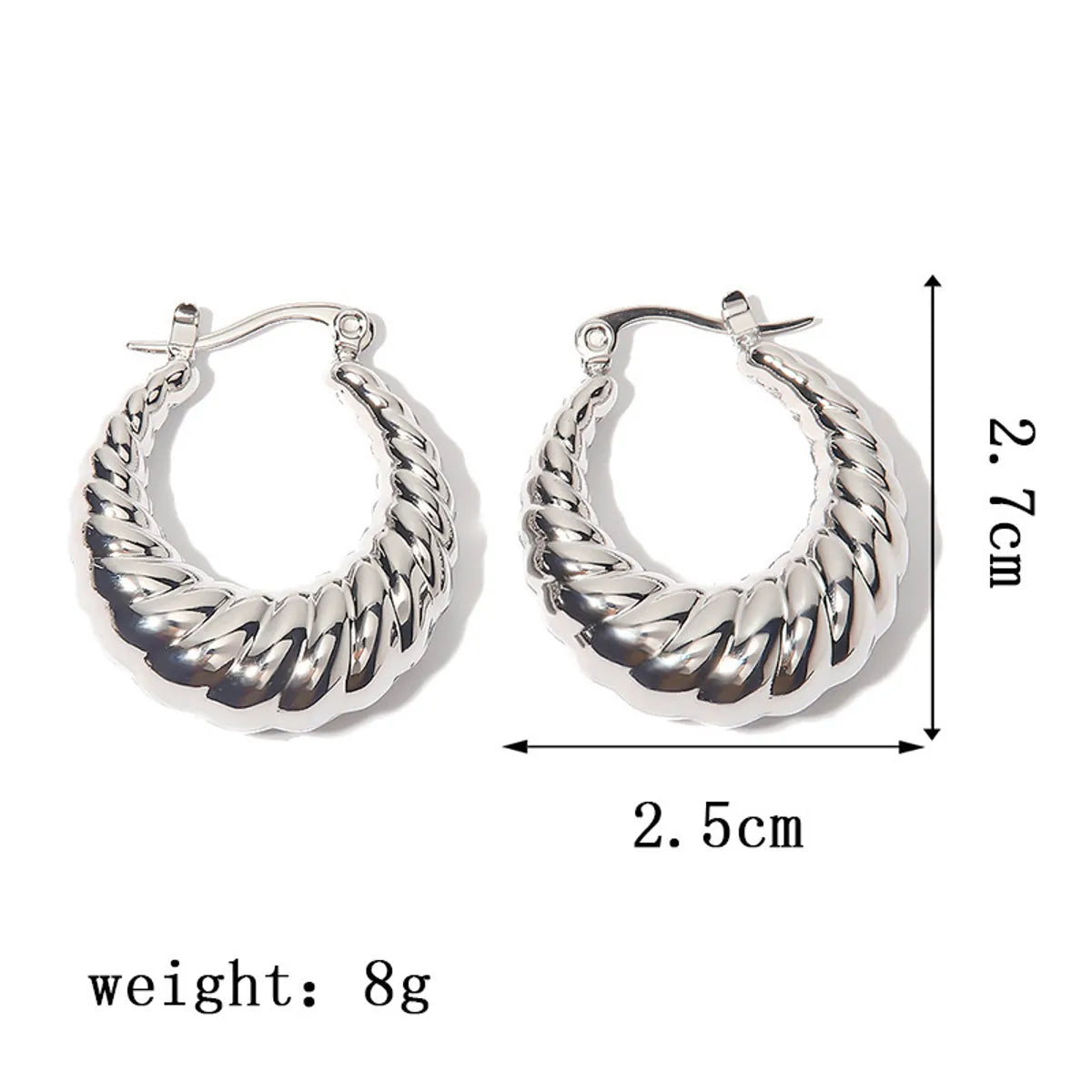 1 Pair Casual Simple Style Geometric Inlay Titanium Steel Pearl Zircon Ear Cuffs Earrings Ear Studs