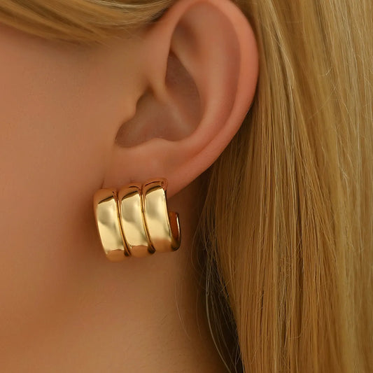 1 Pair Casual Simple Style Geometric Iron Ear Studs