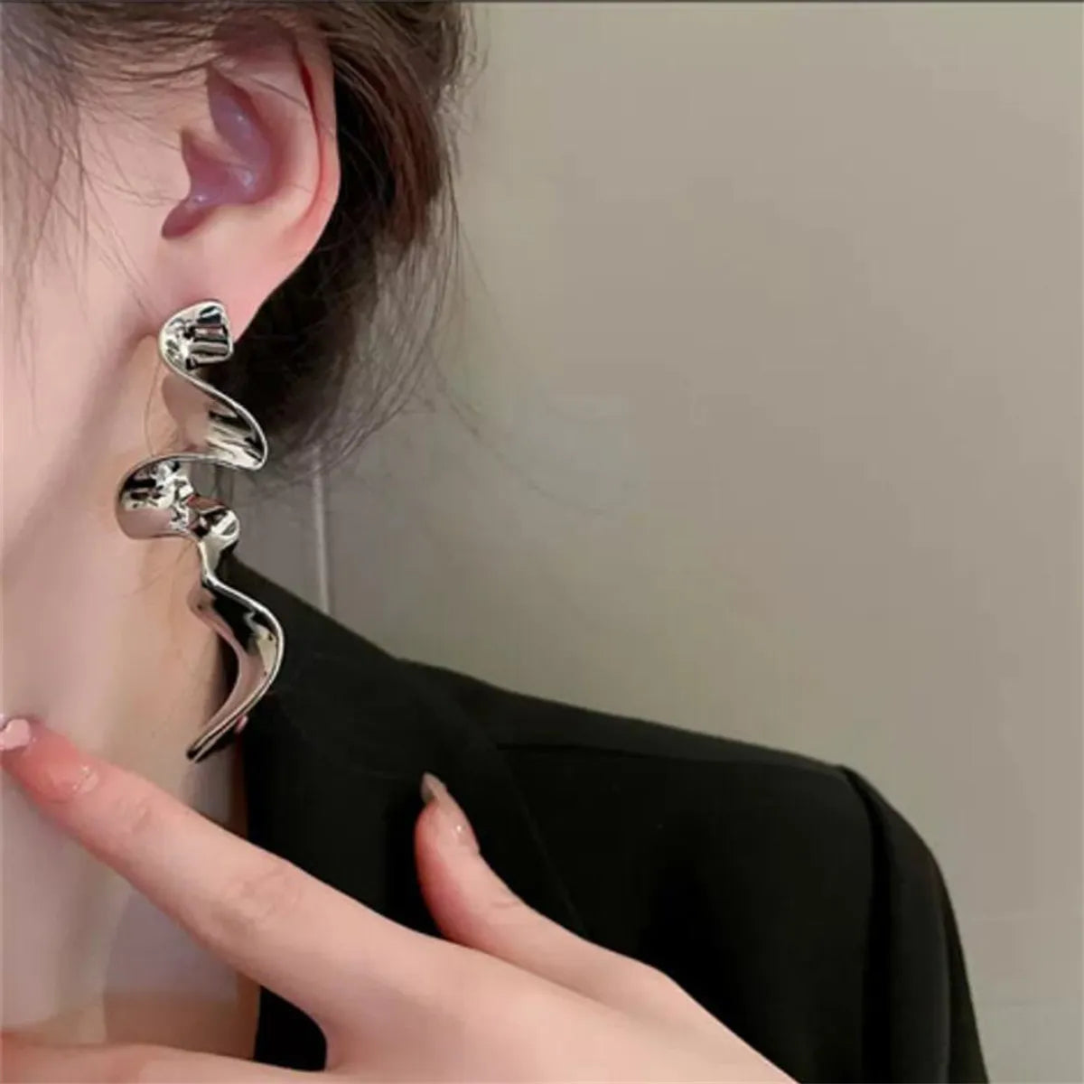 1 Pair Casual Simple Style Geometric Irregular Alloy Drop Earrings