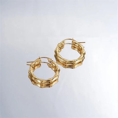 1 Pair Casual Simple Style Geometric Irregular Stainless Steel Hoop Earrings