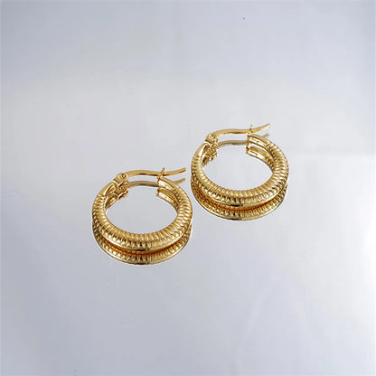 1 Pair Casual Simple Style Geometric Irregular Stainless Steel Hoop Earrings