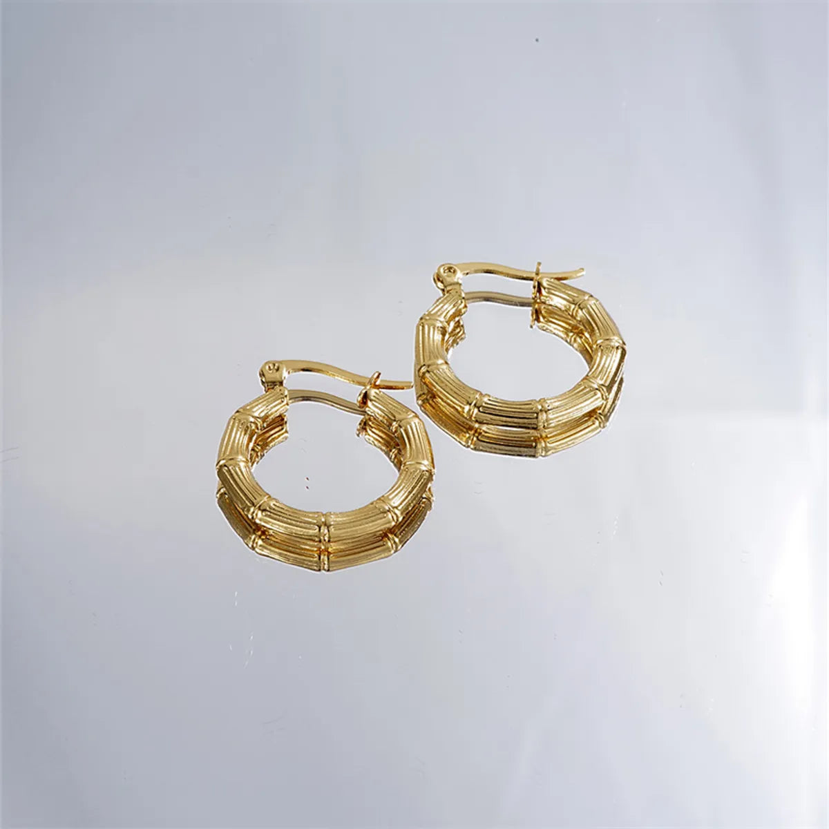 1 Pair Casual Simple Style Geometric Irregular Stainless Steel Hoop Earrings