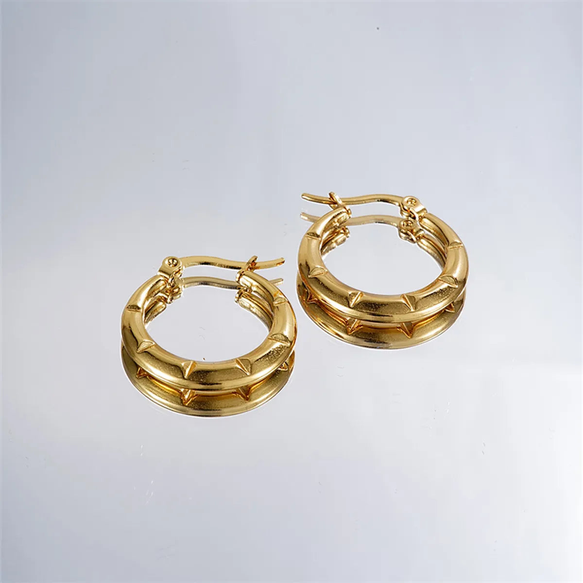 1 Pair Casual Simple Style Geometric Irregular Stainless Steel Hoop Earrings