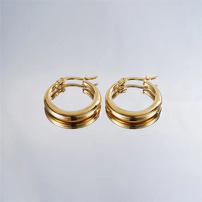 1 Pair Casual Simple Style Geometric Irregular Stainless Steel Hoop Earrings