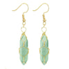 1 Pair Casual Simple Style Geometric Natural Stone Crystal Iron Drop Earrings