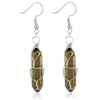 1 Pair Casual Simple Style Geometric Natural Stone Crystal Iron Drop Earrings